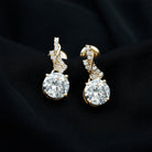 Sparkanite Jewels-Round Moissanite Drop Earrings