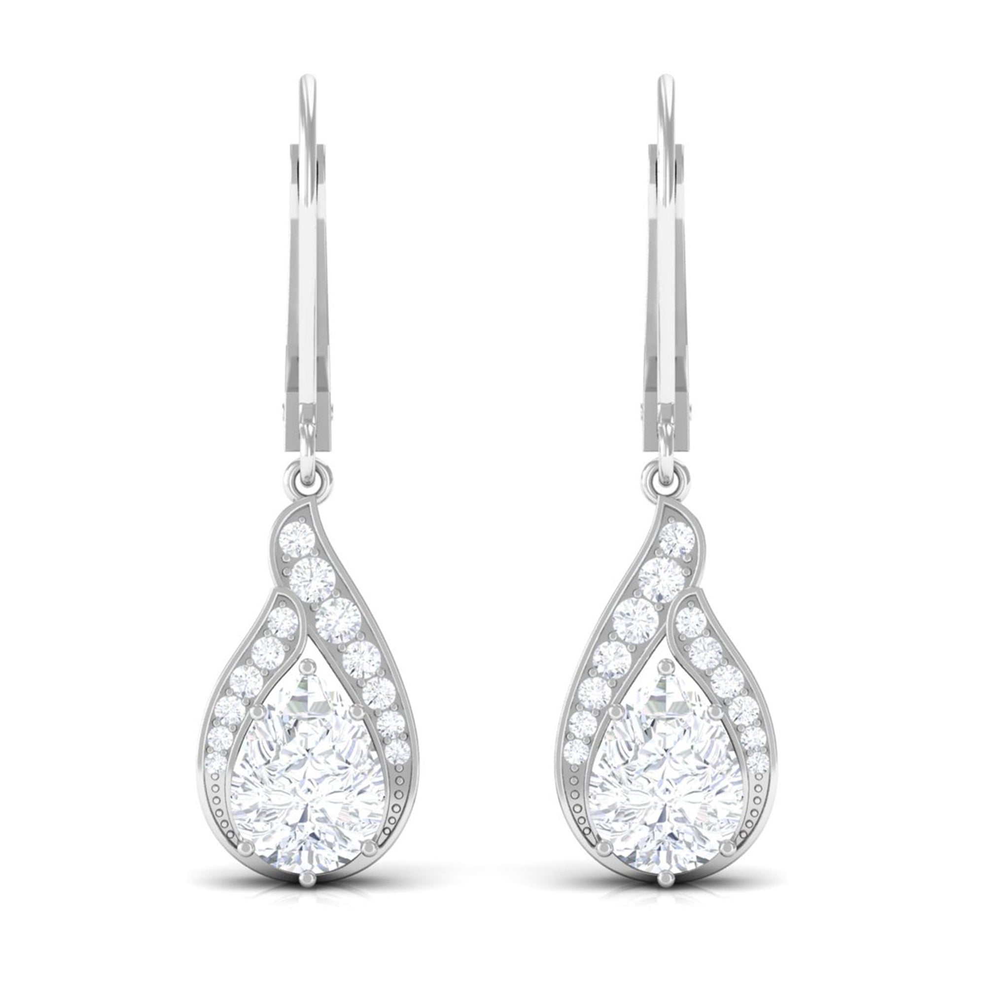 Sparkanite Jewels-Pear Shape Moissanite Teardrop Earrings