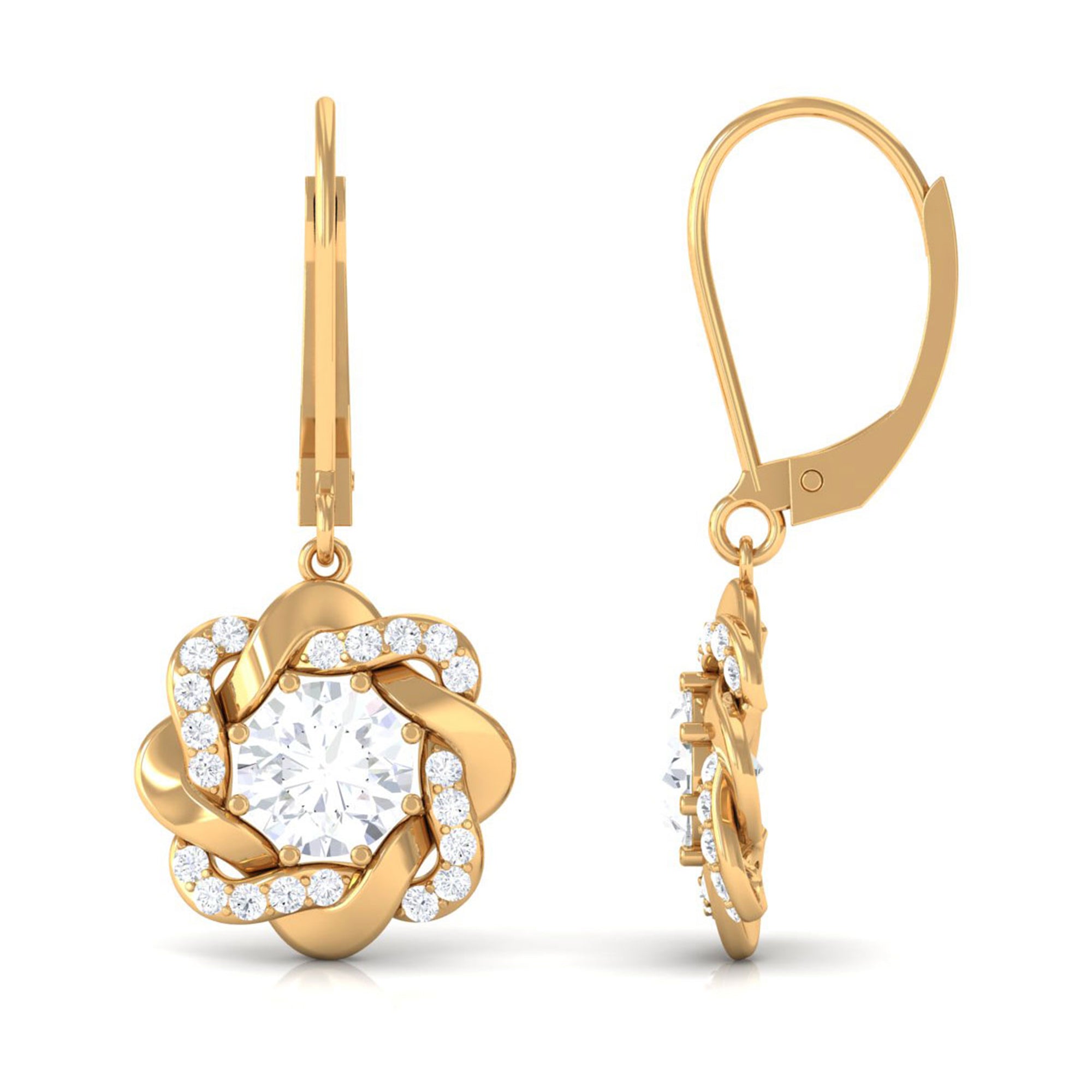 Sparkanite Jewels-Floral Inspired Moissanite Drop Earrings