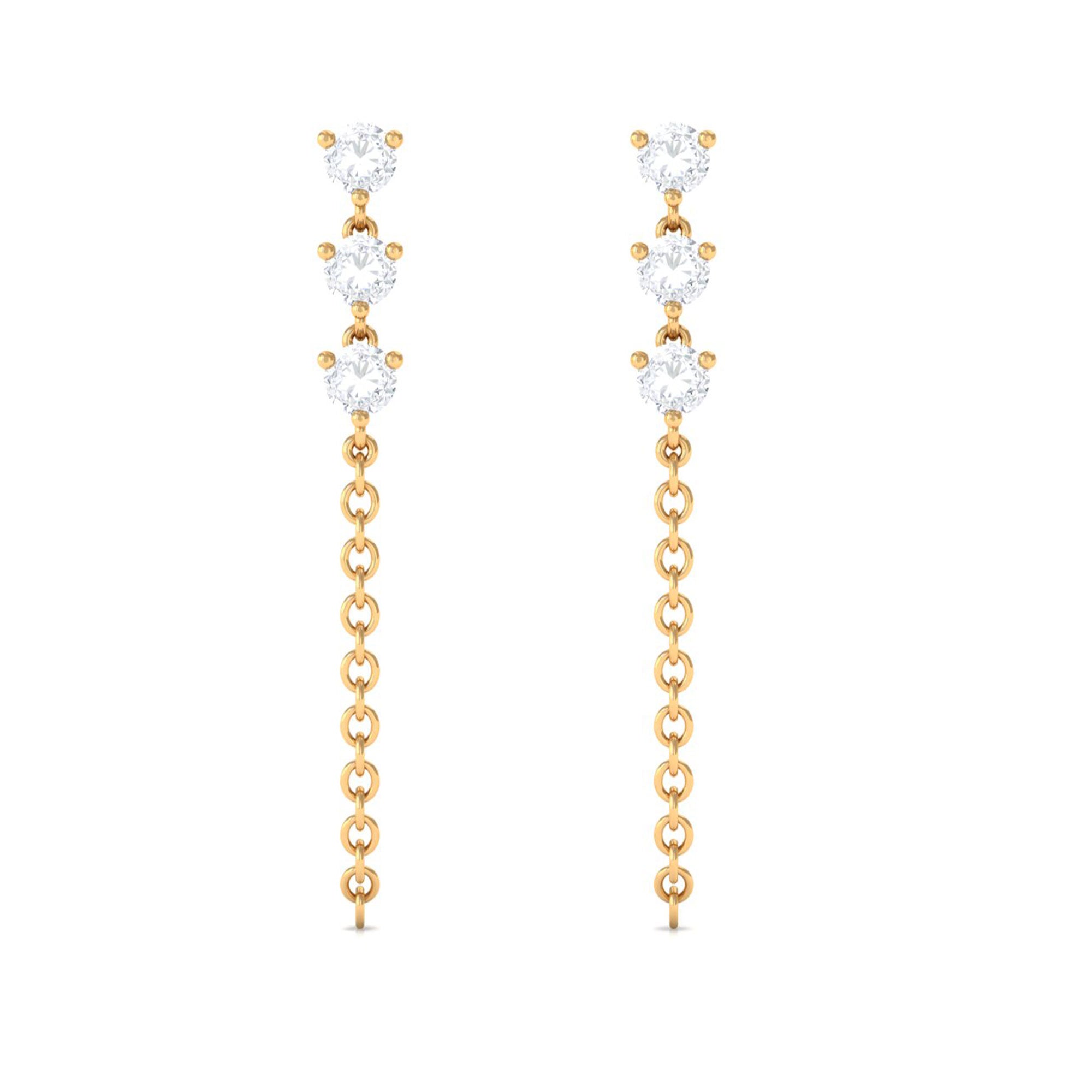 Sparkanite Jewels-Certified Moissanite Dangle Chain Earrings