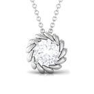 Classic Certified Moissanite Solitaire Pendant Necklace D-VS1 6 MM - Sparkanite Jewels