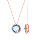 Sparkanite Jewels-Certified Moissanite Nature Inspired Pendant with London Blue Topaz