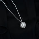 Sparkanite Jewels-Certified Moissanite Flower Inspired Statement Pendant