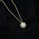 Sparkanite Jewels-Certified Moissanite Flower Inspired Statement Pendant