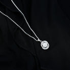 Classic Moissanite Swirl Pendant Necklace D-VS1 8 MM - Sparkanite Jewels