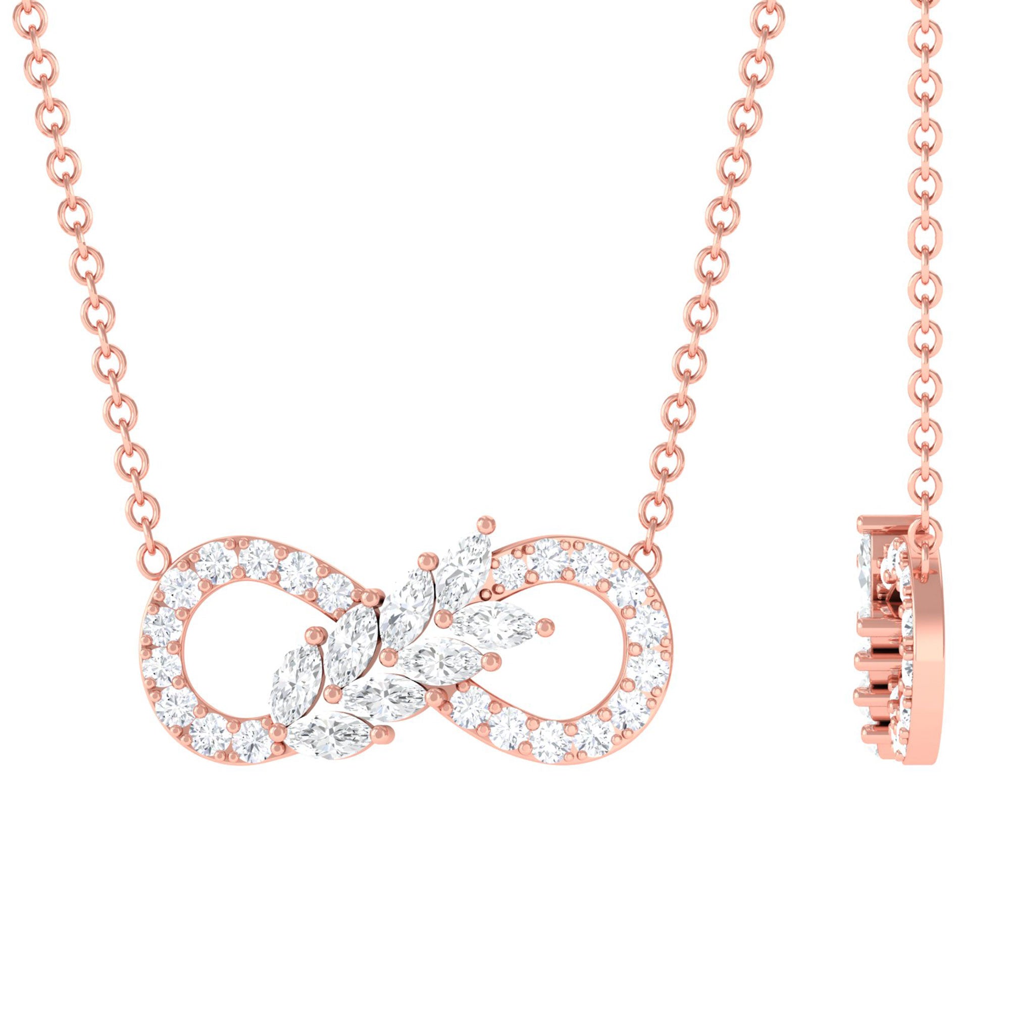 Sparkanite Jewels-Marquise and Round Moissanite Classic Infinity Necklace