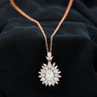 Sparkanite Jewels-Designer Moissanite Flower Inspired Cluster Pendant Necklace