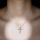 Sparkanite Jewels-Cross Heart Pendant Necklace with Certified Moissanite