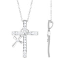 Sparkanite Jewels-Double Cross Pendant Necklace with Certified Moissanite