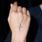 Sparkanite Jewels-Minimalist Cross Pendant Necklace with Moissanite