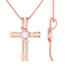 Sparkanite Jewels-Cross Pendant Necklace with Moissanite