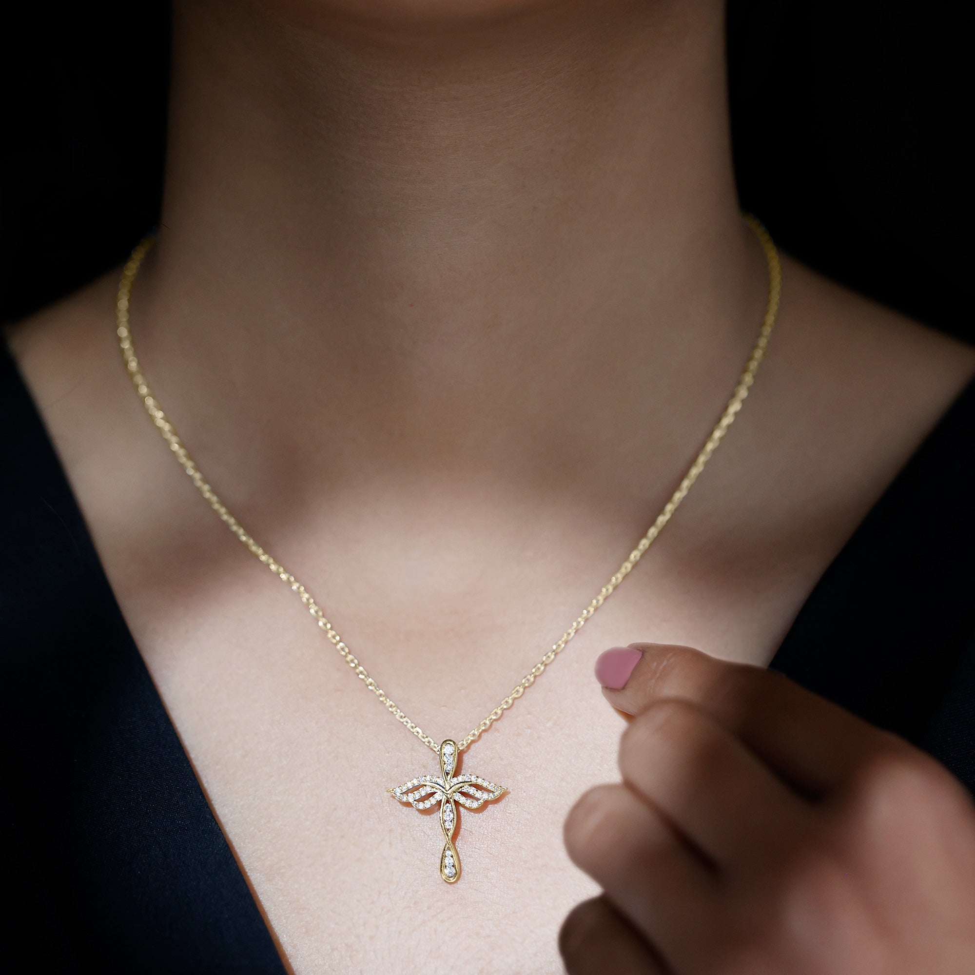 Sparkanite Jewels-Certified Moissanite Cross Pendant Necklace