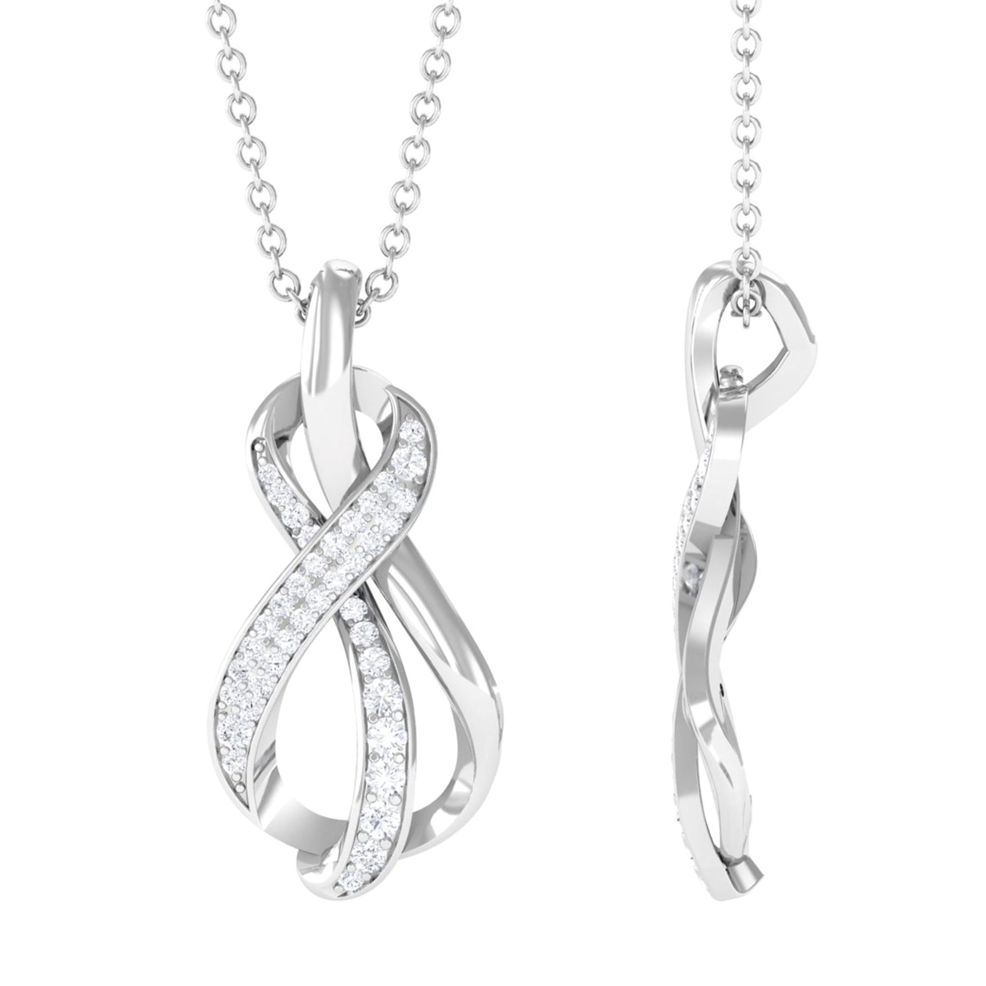 Sparkanite Jewels-Moissanite Infinity Knot Pendant Necklace