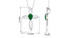 Sparkanite Jewels-Certified Moissanite Cross Silver Pendant with Lab Grown Emerald