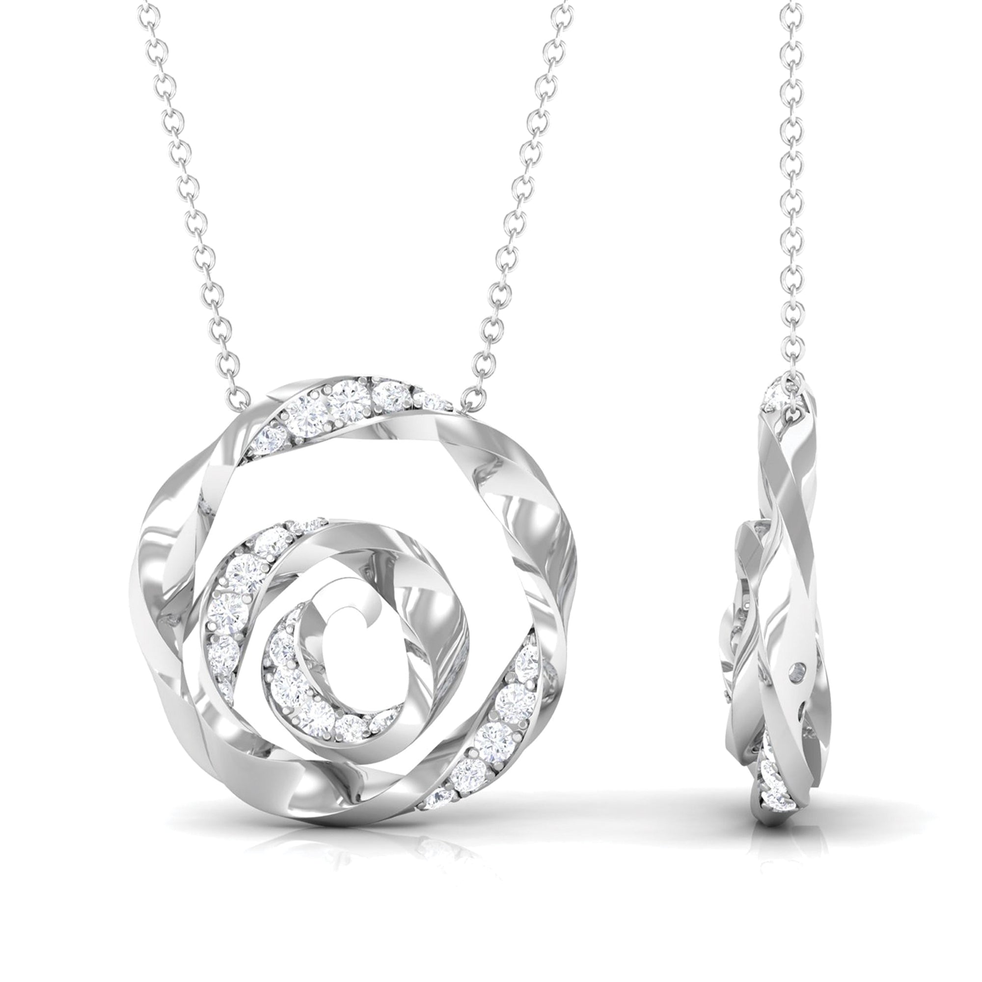 Sparkanite Jewels-Minimal Moissanite Floral Swirl Necklace