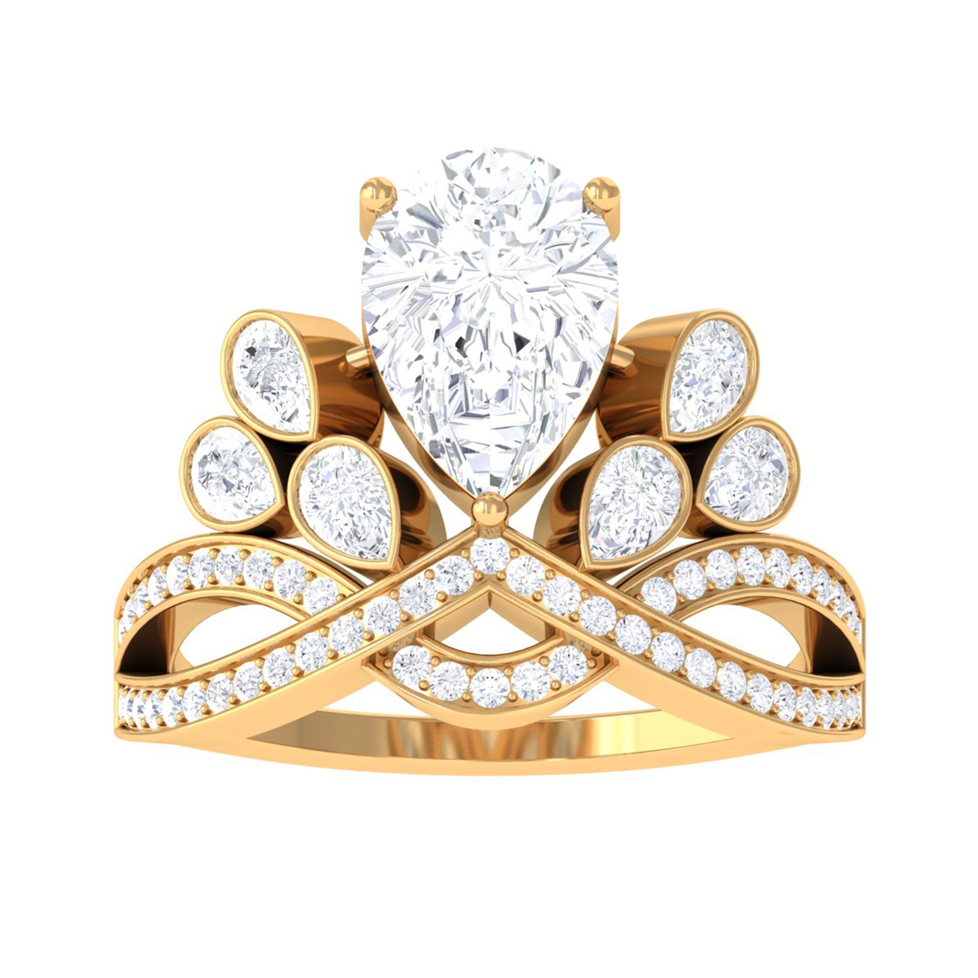 Sparkanite Jewels-Crown Style Moissanite Engagement Ring