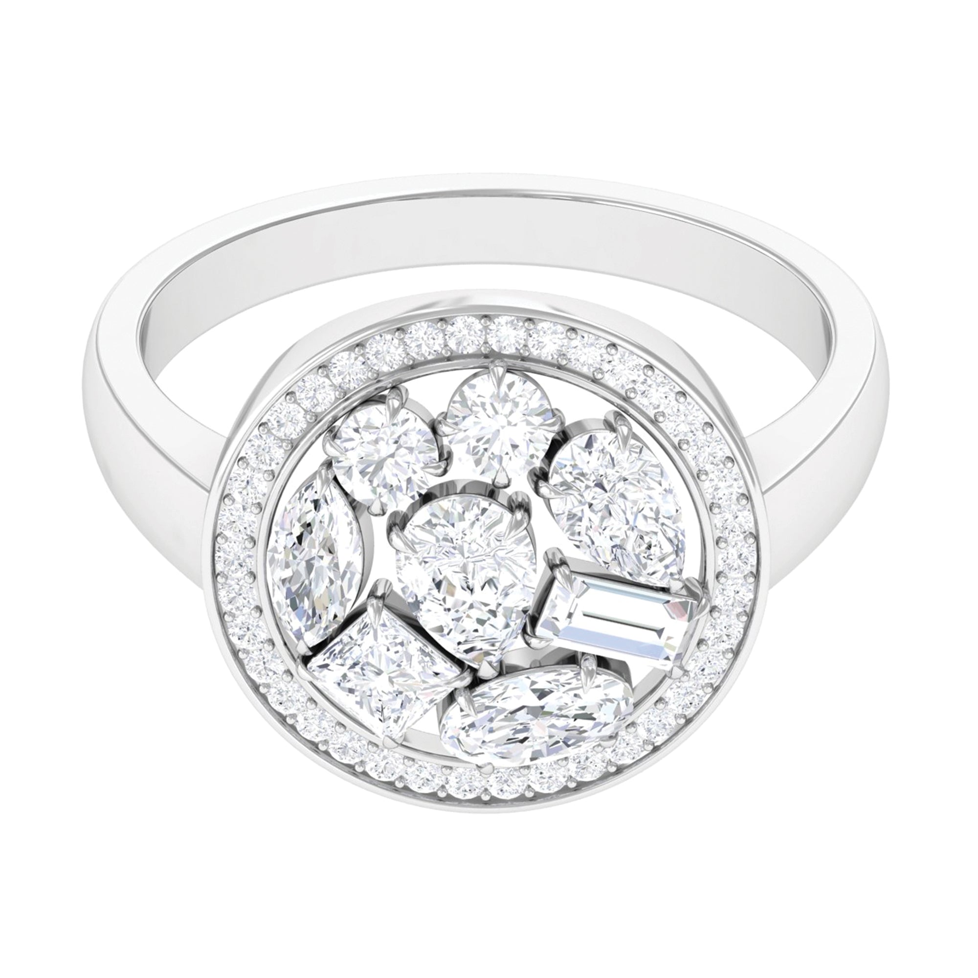 Sparkanite Jewels-Certified Moissanite Cluster Cocktail Ring