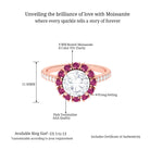 Sparkanite Jewels-Moissanite Cocktail Ring with Pink Tourmaline Halo