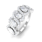 Sparkanite Jewels-Oval Moissanite Designer Half Eternity Band Ring