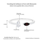 Sparkanite Jewels-Certified Moissanite and Garnet Minimal Cuff Ring