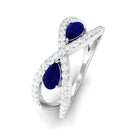 Sparkanite Jewels-Certified Moissanite Infinity Promise Ring with Blue Sapphire