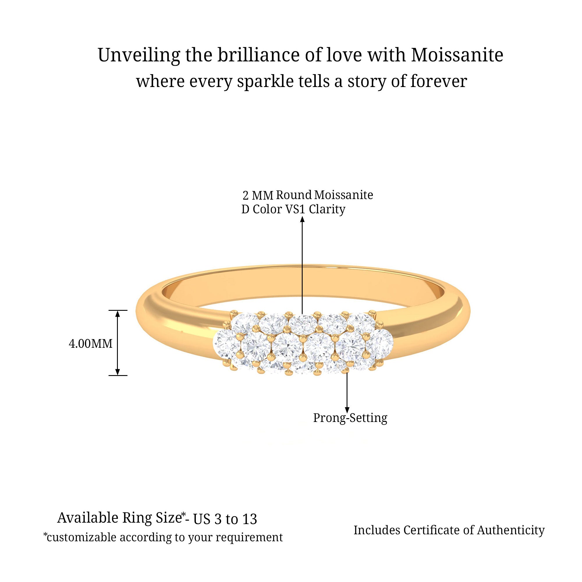 Sparkanite Jewels-Certified Moissanite Promise Ring