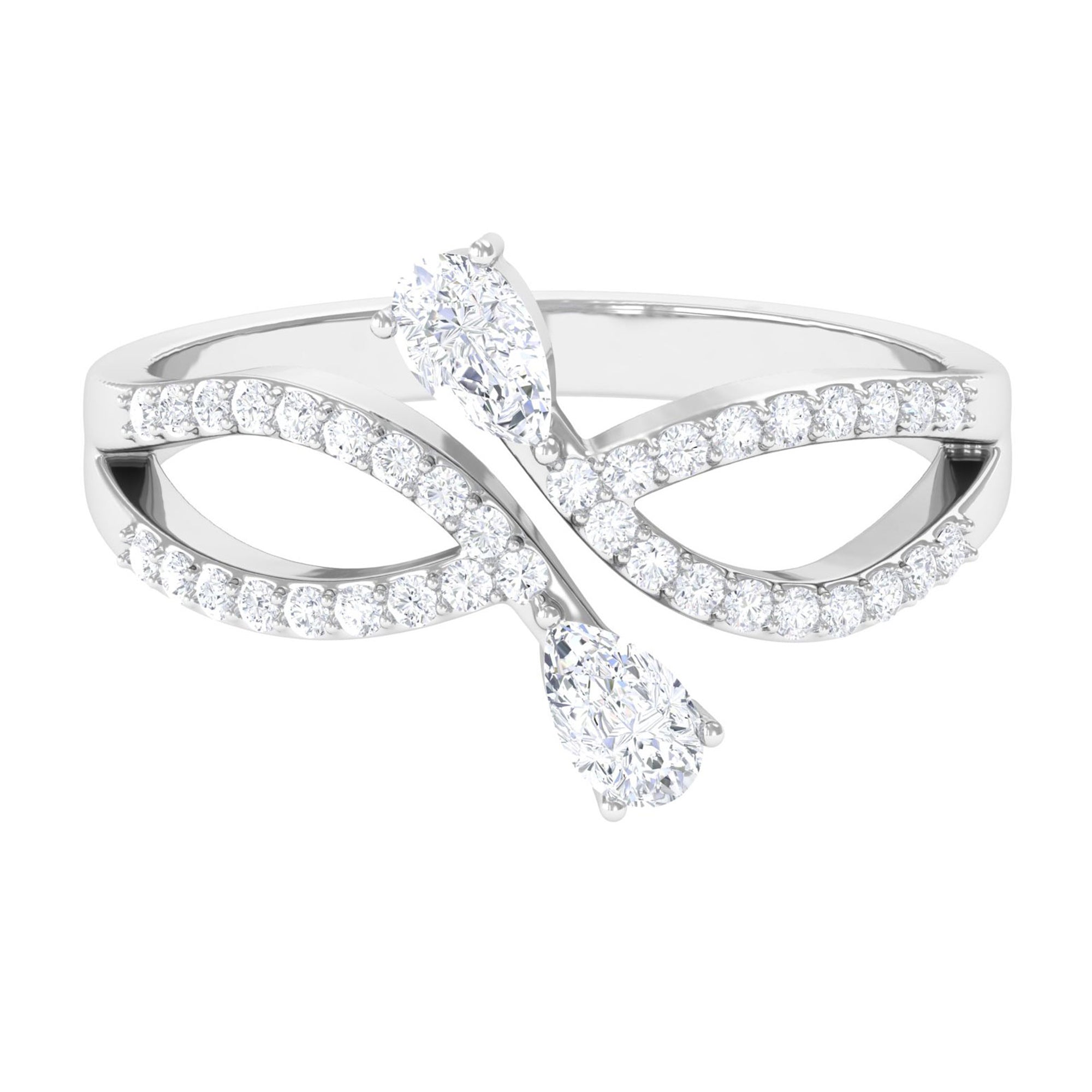 Sparkanite Jewels-Pear Shape Moissanite Infinity Promise Ring