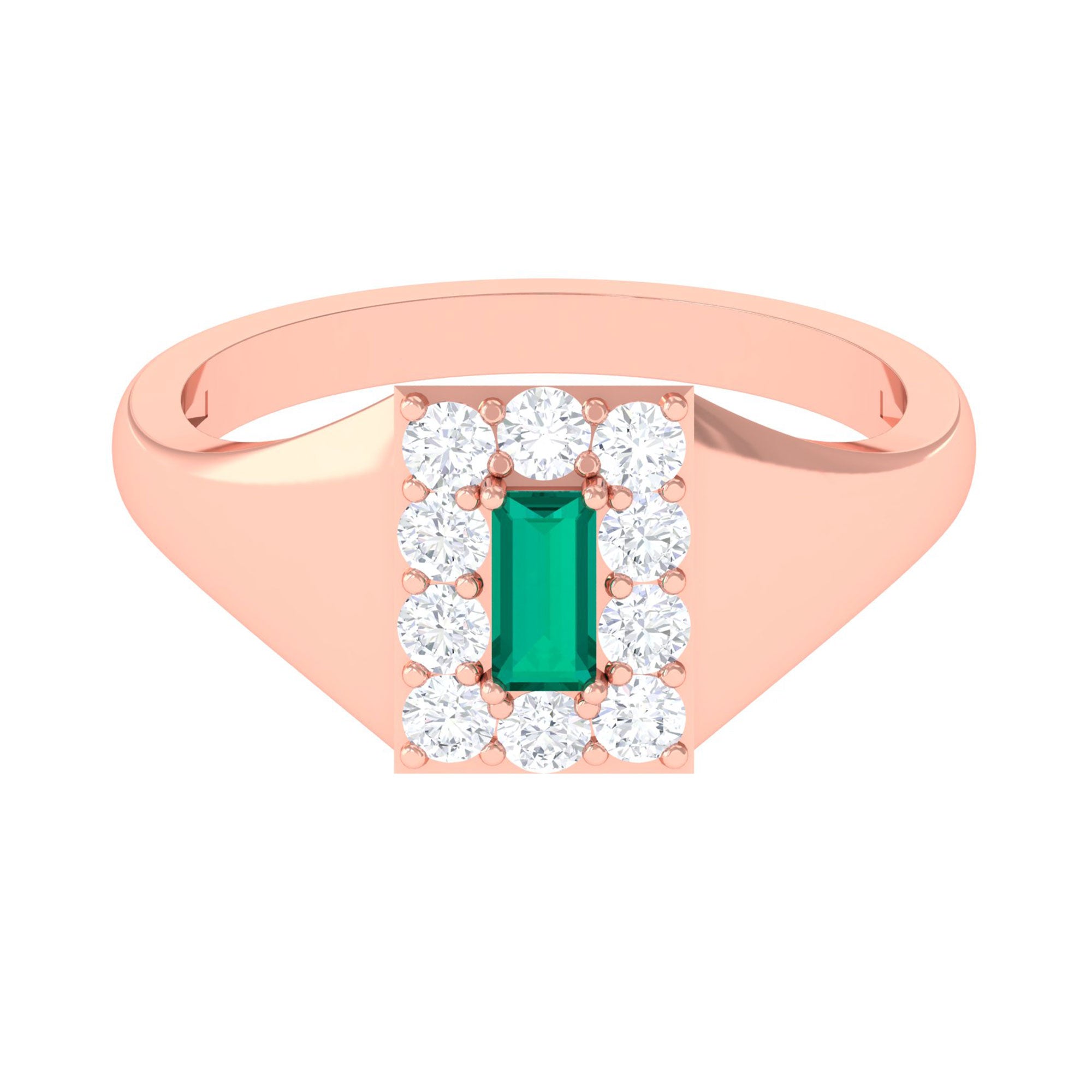 Sparkanite Jewels-Classic Moissanite and Emerald Ring for Men