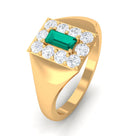 Sparkanite Jewels-Classic Moissanite and Emerald Ring for Men