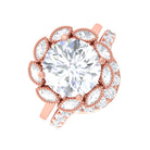 Sparkanite Jewels-Classic Moissanite Flower Bridal Ring Set