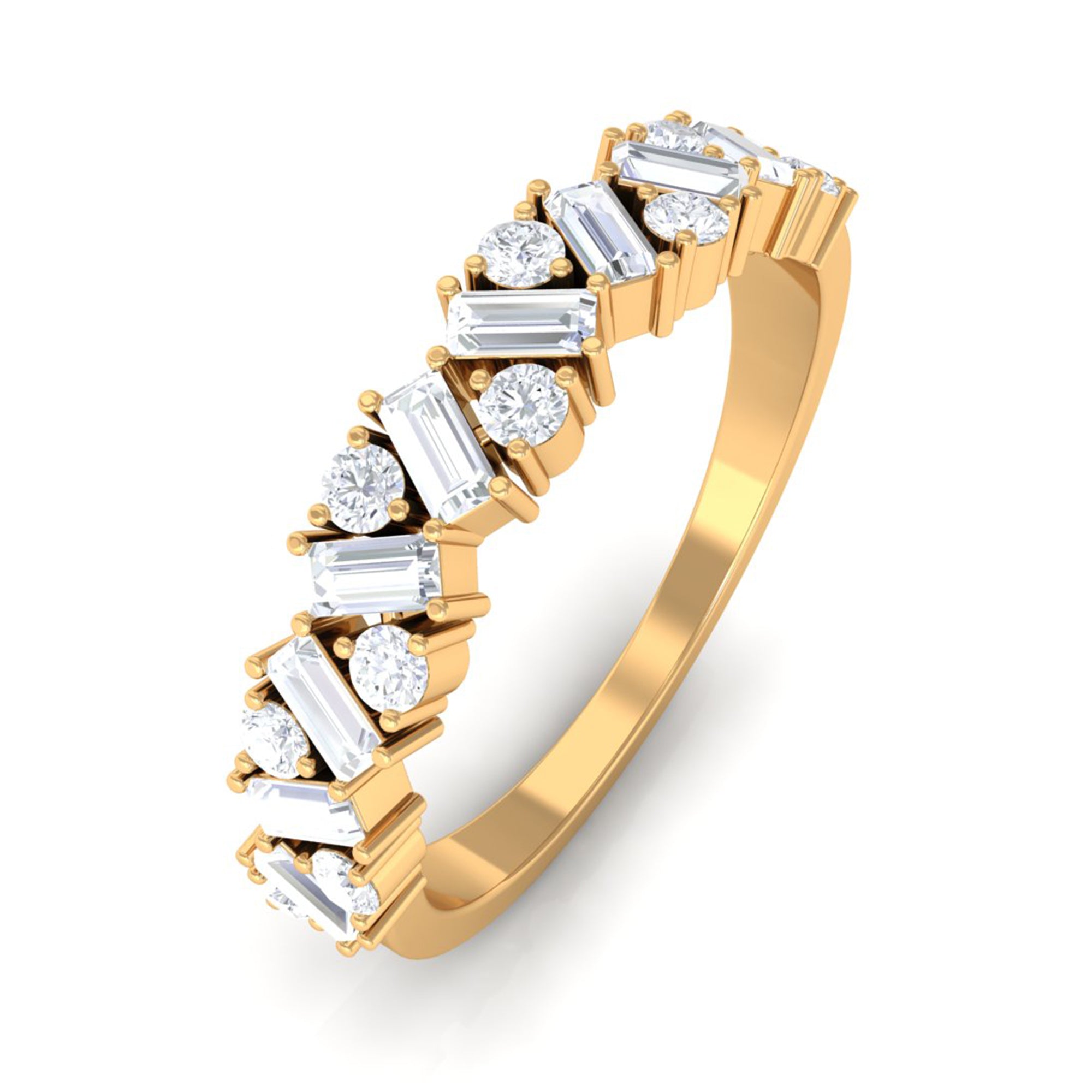 Moissanite Minimal Half Eternity Ring D-VS1 - Sparkanite Jewels