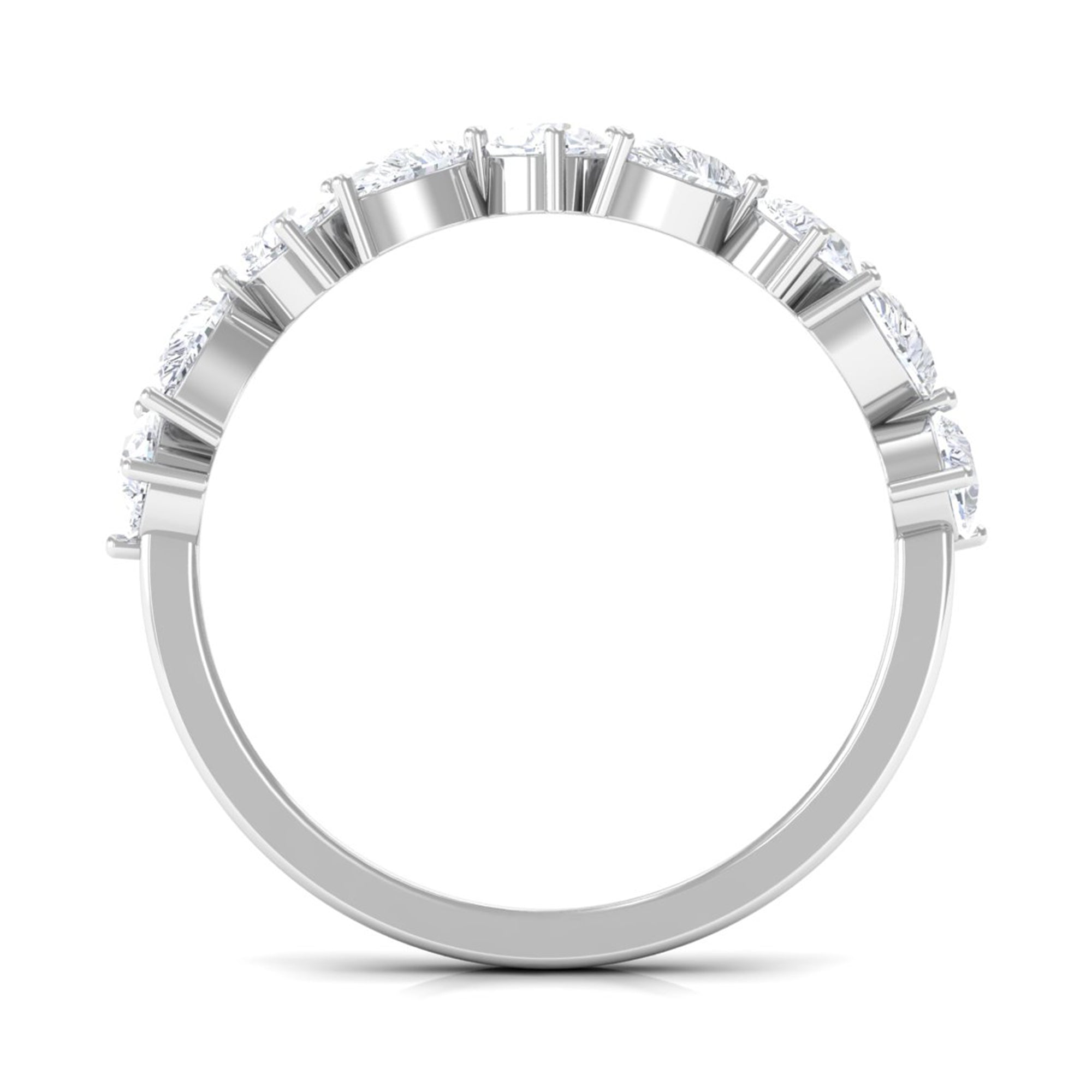 Pear Shape Moissanite Half Eternity Ring D-VS1 - Sparkanite Jewels