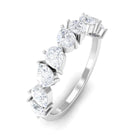 Pear Shape Moissanite Half Eternity Ring D-VS1 - Sparkanite Jewels