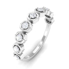 Certified Moissanite Vintage Style Half Eternity Ring D-VS1 - Sparkanite Jewels