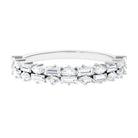 Certified Moissanite Minimal Half Eternity Ring D-VS1 - Sparkanite Jewels