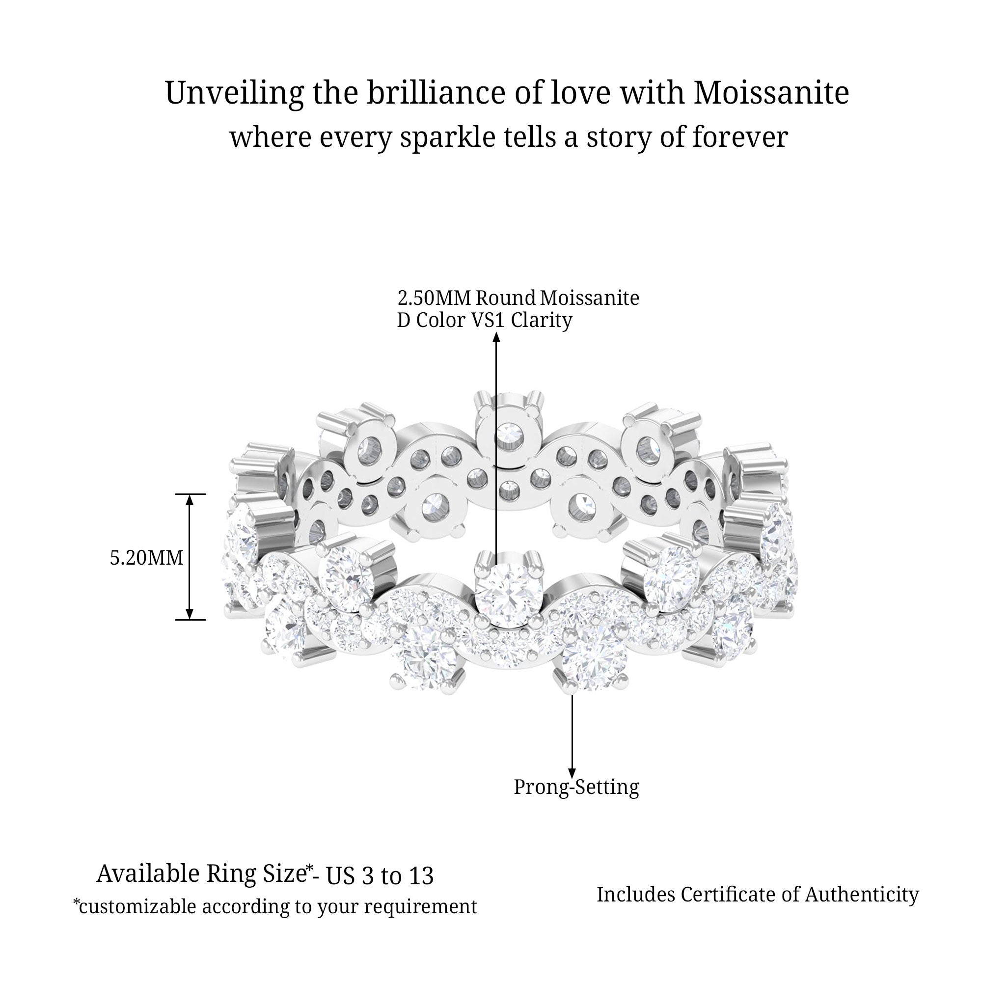 Sparkanite Jewels-Designer Certified Moissanite Eternity Ring