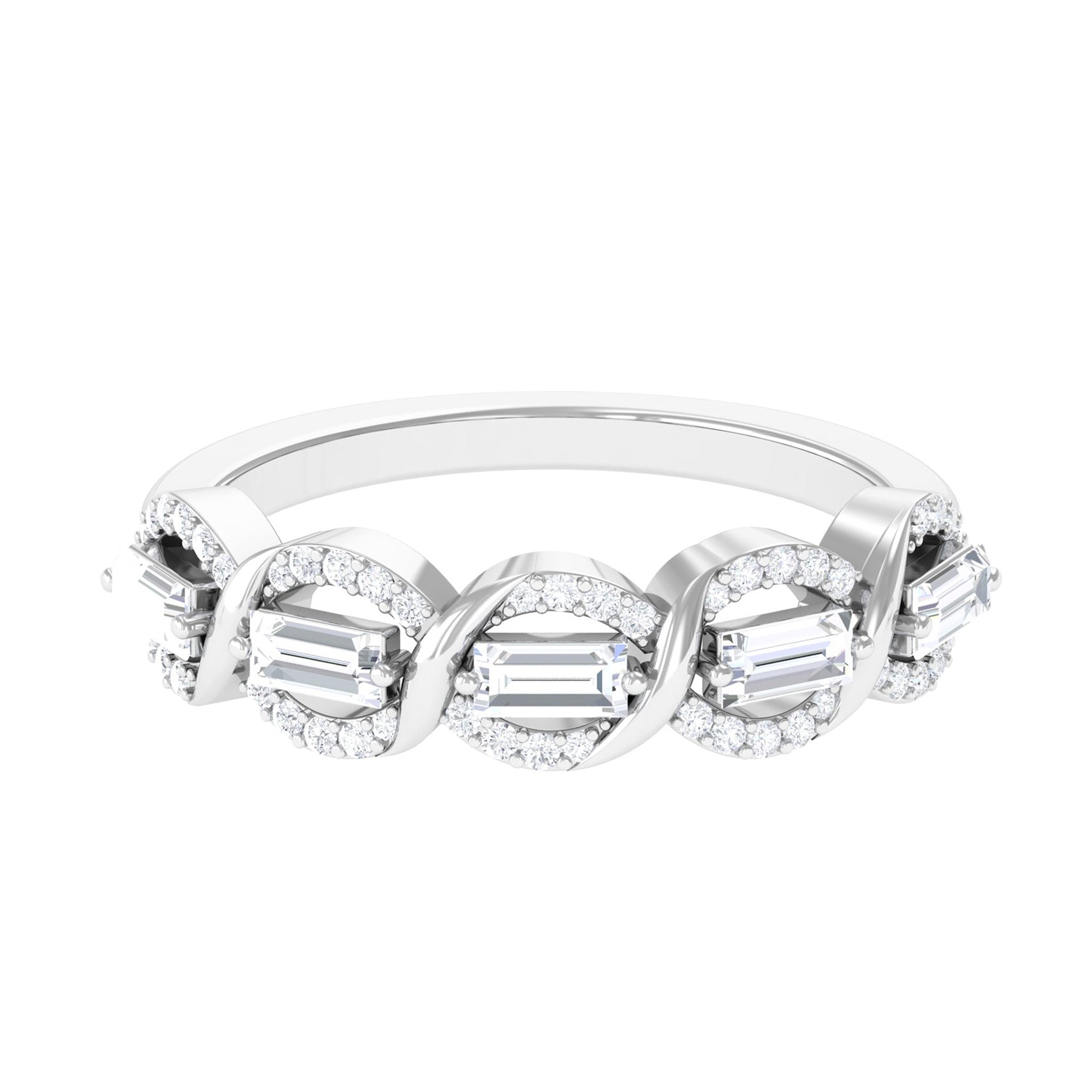 Sparkanite Jewels-Designer Half Eternity Anniversary Ring with Certified Moissanite