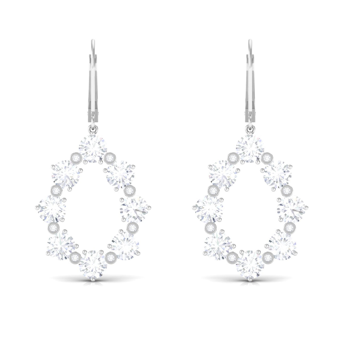 Minimal Moissanite Eternity Drop Earring D-VS1 - Sparkanite Jewels