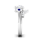 Moissanite Designer Bridal Ring Set with Blue Sapphire D-VS1 - Sparkanite Jewels